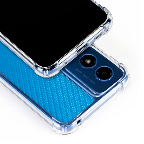 Blue Carbon Fiber Specialty Texture Material Moto G 5G (2024) Clear Case